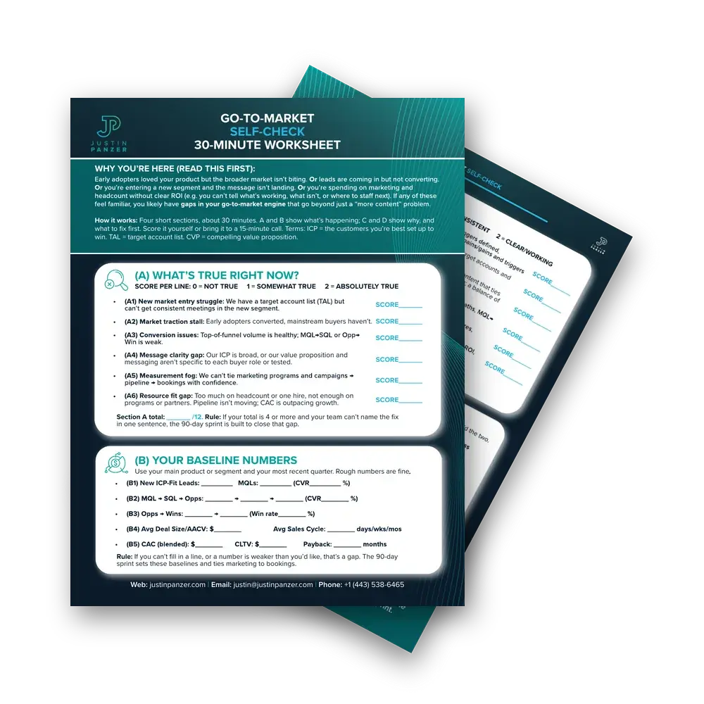 Go-to-Market Self-Check worksheet preview